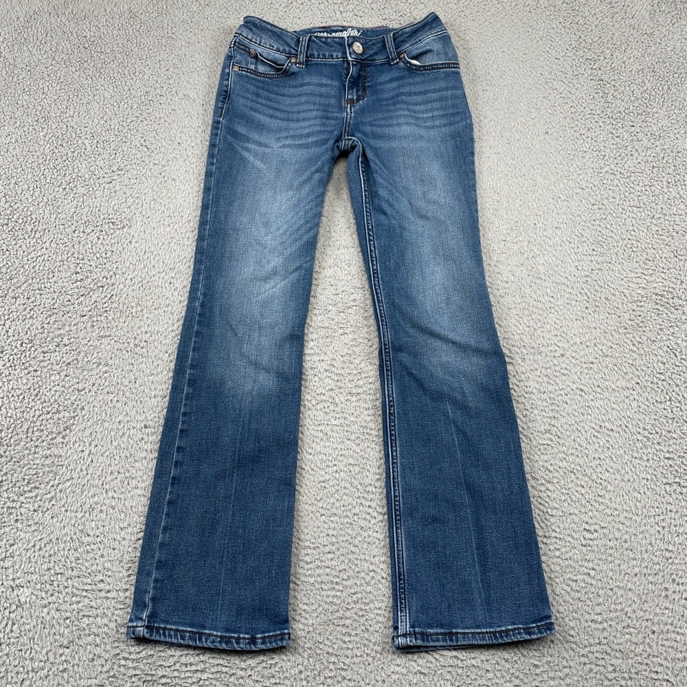 Wrangler Jeans Womens 3/4 Blue Boot Cut 09MWZ Denim Stretch Casual Western
